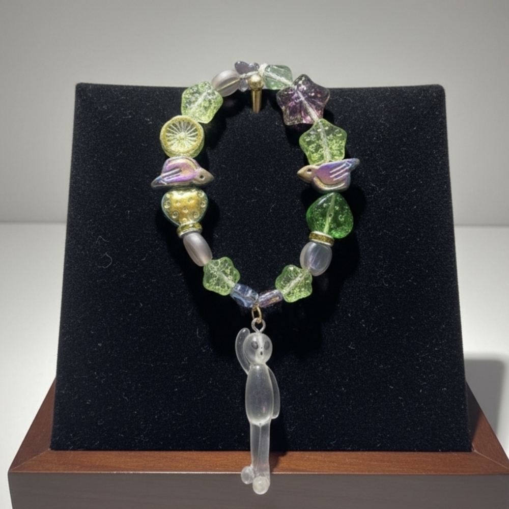Colorful Beaded Bracelet with Bird Charms